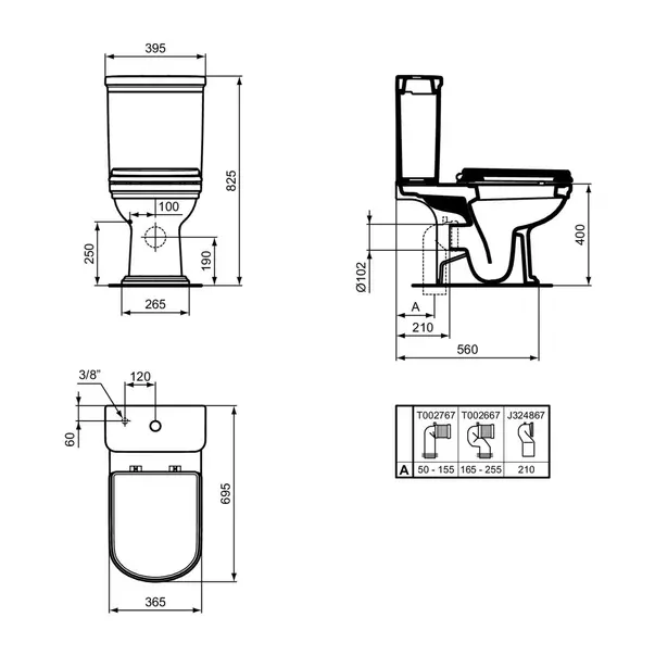 Rezervor pe vas WC Ideal Standard Atelier Calla cu alimentare inferioara alb lucios picture - 8