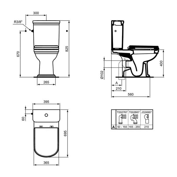 Rezervor pe vas WC Ideal Standard Atelier Calla cu alimentare laterala alb lucios picture - 9