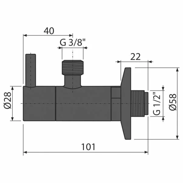 Robinet coltar cu filtru 1/2 tol x 3/8 tol ARV001-BLACK Alcadrain negru mat picture - 2