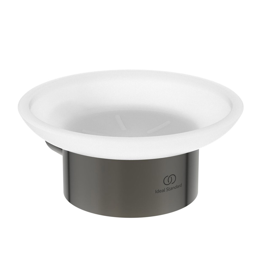 Savoniera Ideal Standard Atelier Conca design rotund gri Magnetic Grey