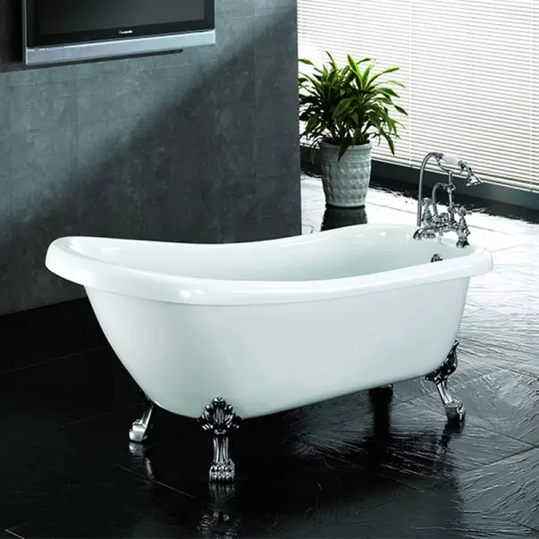 Set cada freestanding Florida Venus 170x73 cm si baterie dubla comanda crom lucios picture - 2