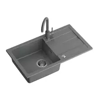 Set chiuveta bucatarie Quadron Go Max cu baterie Kate gri 77x44 cm picture - 1