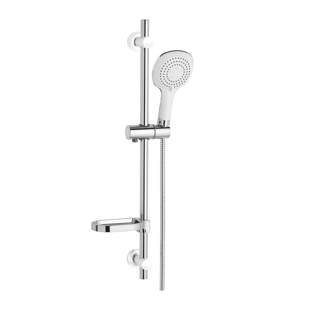Set de dus cu bara Invena Elea cu 3 functii crom – alb Alb