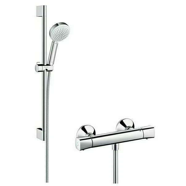Baterie dus termostatata Hansgrohe Ecostat Universal crom cu set de dus Crometta