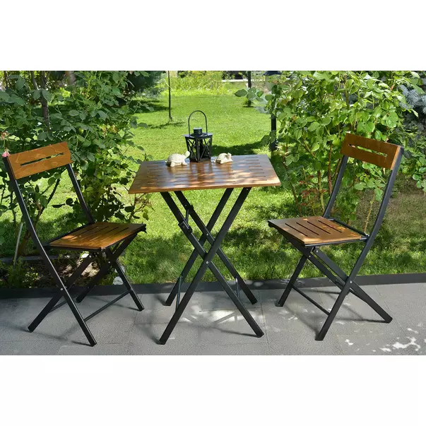 Set de gradina 3 piese Asir Bistro negru/maro picture - 1