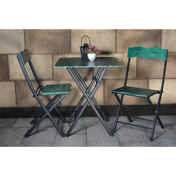 Set de gradina 3 piese Asir Bistro negru/verde picture - 11