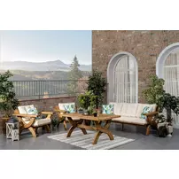 Set de gradina Asir Albatros 4 piese maro/alb