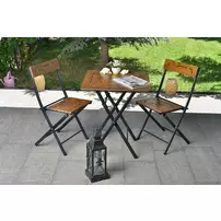 Set de gradina Asir Bistro 3 piese negru/maro picture - 1