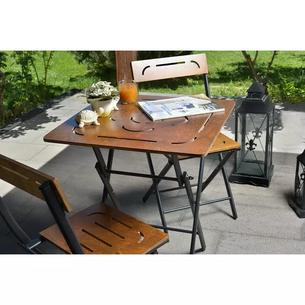 Set de gradina Asir Bistro 3 piese negru/maro