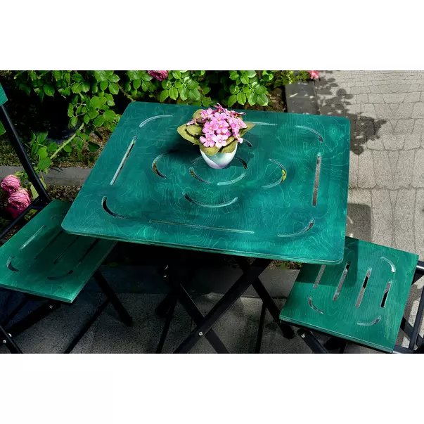 Set de gradina Asir Bistro 3 piese negru/verde