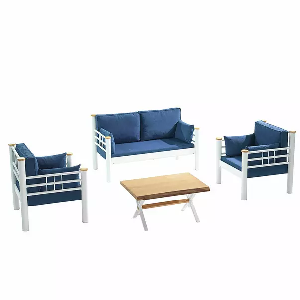 Set de gradina Asir Kappis 4 piese alb/albastru picture - 9