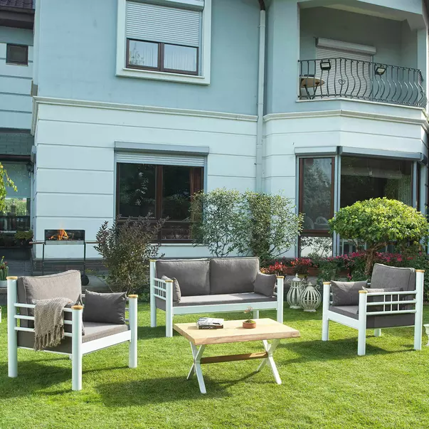 Set de gradina Asir Kappis 4 piese alb/maro picture - 6