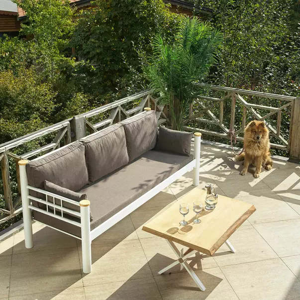 Set de gradina Asir Kappis alb/maro 4 piese picture - 3