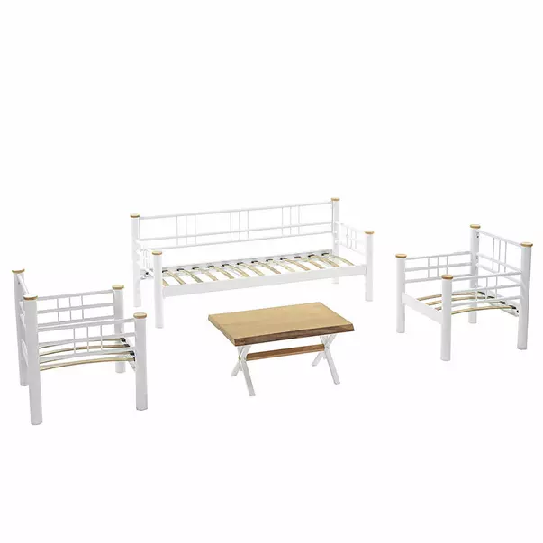 Set de gradina Asir Kappis alb/maro 4 piese picture - 5