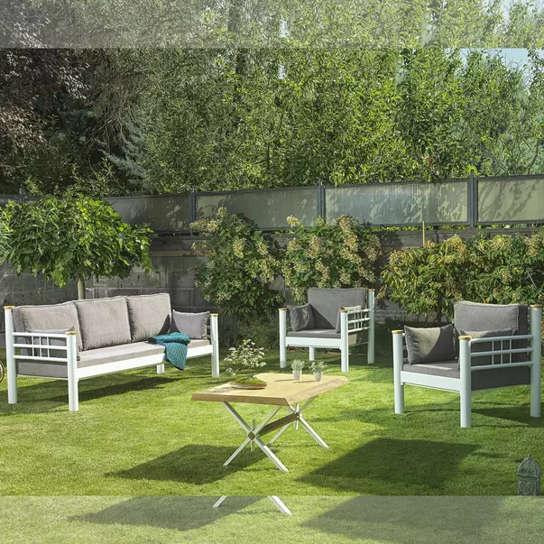 Set de gradina Asir Kappis alb/maro 4 piese picture - 6