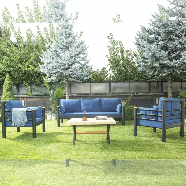 Set de gradina Asir Kappis negru/albastru 4 piese picture - 6