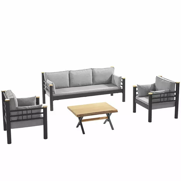 Set de gradina Asir Kappis negru/cenusiu 4 piese picture - 4