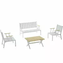 Set de gradina Asir Lotus 4 piese alb/antracit picture - 9