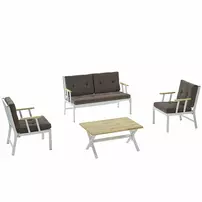 Set de gradina Asir Lotus 4 piese alb/maro picture - 8
