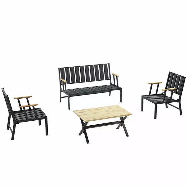 Set de gradina Asir Lotus 4 piese negru/antracit picture - 4