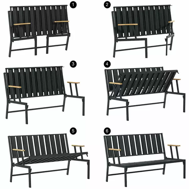 Set de gradina Asir Lotus 4 piese negru/cenusiu picture - 5