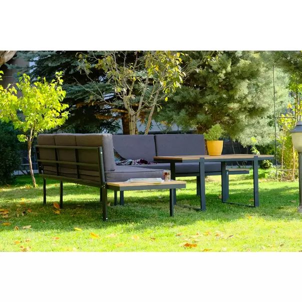 Set de gradina Asir Mers 2 piese negru/gri picture - 4
