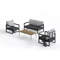 Set de gradina Asir MTLKNP003 4 piese gri/negru picture - 4