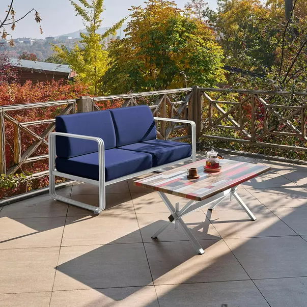 Set de gradina Asir Solaris 4 piese alb/albastru picture - 6