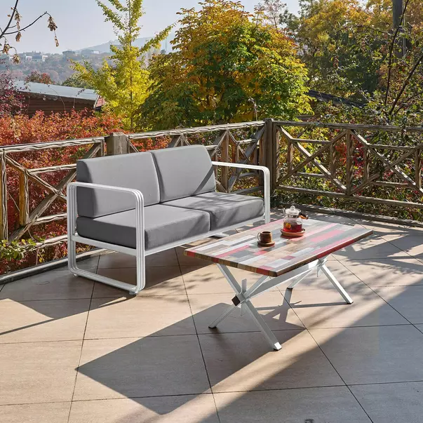 Set de gradina Asir Solaris 4 piese alb/gri picture - 1