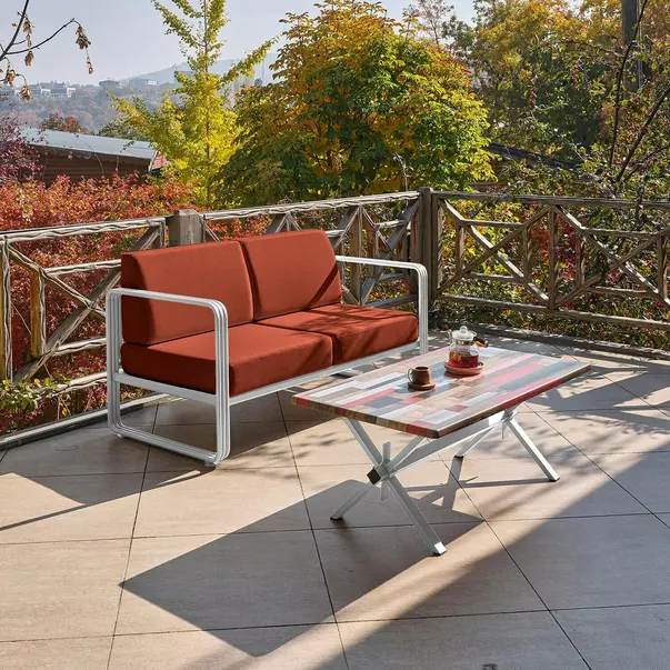 Set de gradina Asir Solaris 4 piese alb/rosu picture - 6