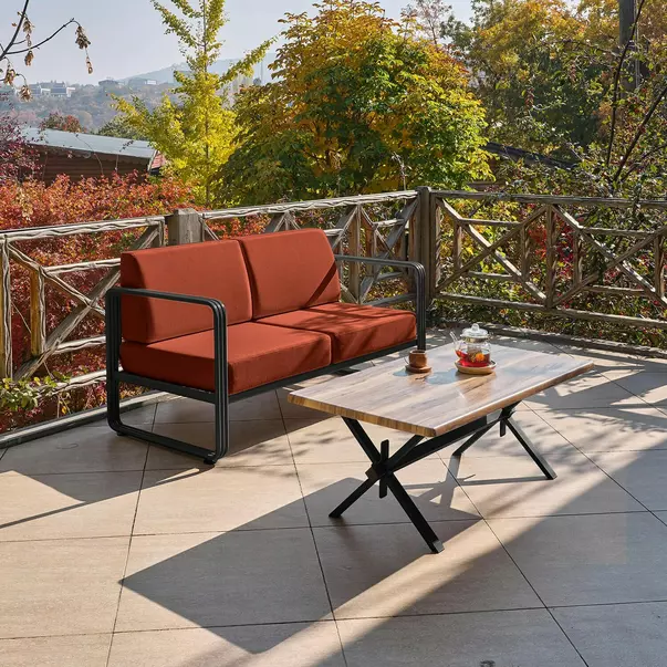 Set de gradina Asir Solaris 4 piese negru/rosu picture - 2