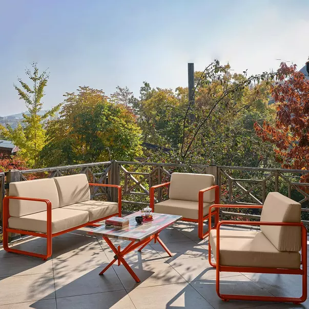 Set de gradina Asir Solaris 4 piese portocaliu/bej picture - 7
