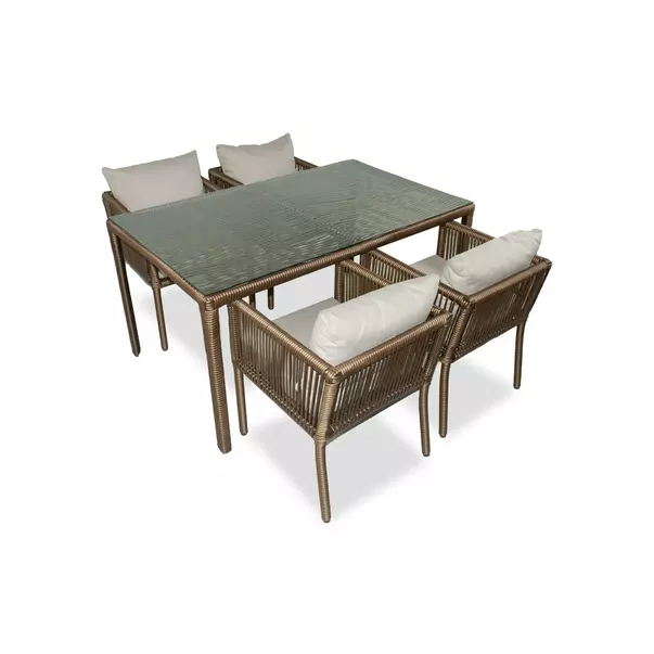 Set de gradina Asir Vera 5 piese maro/alb picture - 1