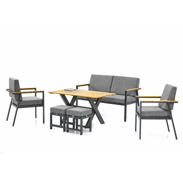 Set de gradina din 6 piese Asir Daisy antracit picture - 4