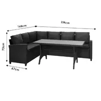 Set de gradina Pakoworld Merano 3 piese metal negru picture - 9