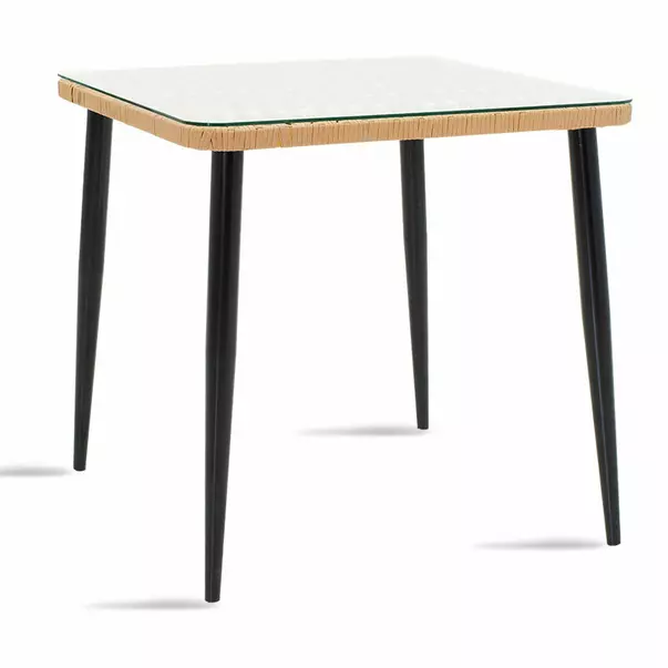 Set de gradina Pakoworld Naoki metal negru/poliratan 5 piese picture - 1