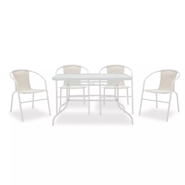 Set de gradina Pakoworld Valor-Obbi metal alb 5 piese
