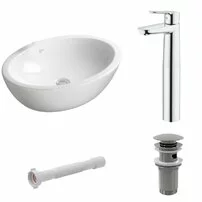 Set lavoar pe blat Ideal Standard Strada + baterie Grohe BauEdge XL + ventil cu sifon