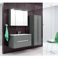 Set dulap suspendat si lavoar compozit Oristo Silver mdf gri 60 cm picture - 2