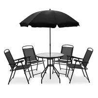 Set pentru gradina Pakoworld Kamelia 6 piese negru metal/sticla picture - 11