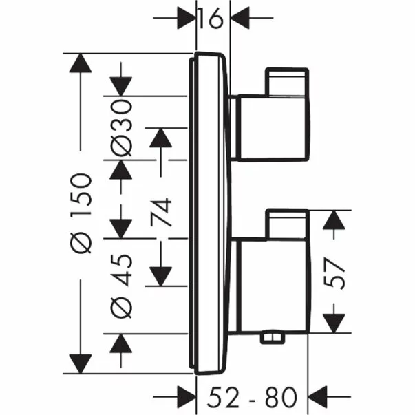 Baterie dus termostatata Hansgrohe Ecostat S doua functii crom si iBox inclus picture - 5