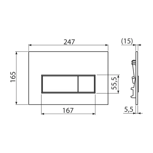 Set rezervor WC cu cadru incastrat Alcadrain AM101/1120 si clapeta de actionare Thin M576 alb mat picture - 3