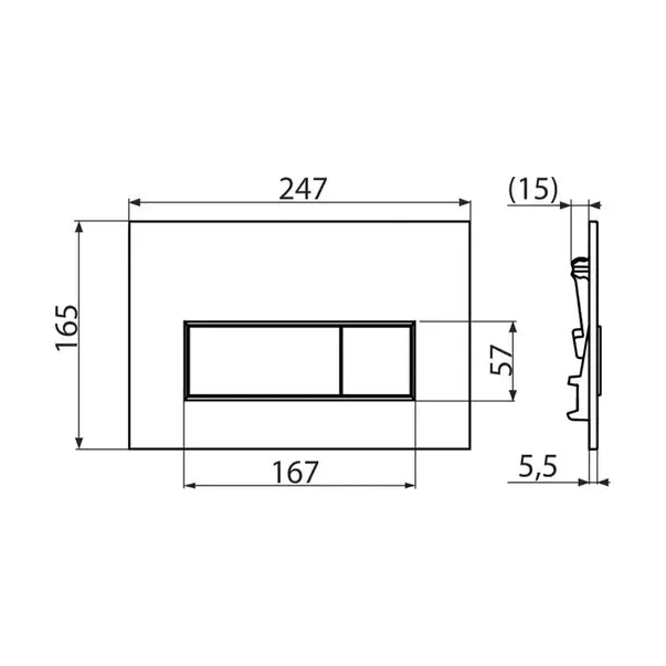 Set rezervor WC cu cadru incastrat Alcadrain AM101/1120 si clapeta de actionare M578 negru mat picture - 3