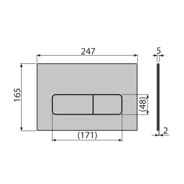 Set rezervor WC cu cadru incastrat Alcadrain AM101/1120 si clapeta de actionare Flat MOON-BLACK negru mat picture - 3