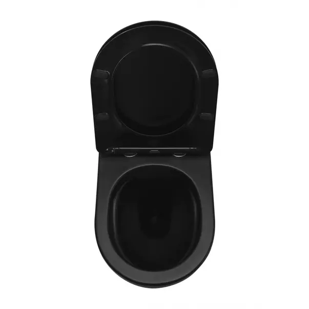 Set rezervor WC cu cadru incastrat Alcadrain AM101/1120 si clapeta M678 negru plus vas WC Rea Carlo cu capac negru si bideu cu cadru picture - 18