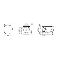 Set rezervor WC Ideal Standard ProSys si clapeta crom plus vas WC Tesi Aquablade cu capac soft close picture - 9