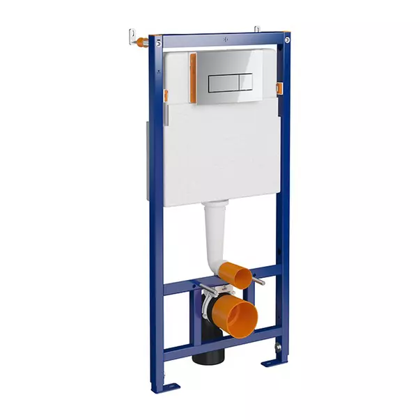 Set rezervor WC cu cadru incastrat Cersanit Tech Line Opti B652 si clapeta de actionare B2 crom lucios