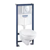 Set rezervor WC Grohe Solido Perfect 4 in 1 si clapeta crom Skate Air plus vas WC cu capac softclose picture - 1