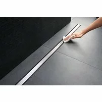 Set rigola pentru dus Geberit CleanLine 65-90 mm plus capac 30-90 cm metal periat cu margine neagra