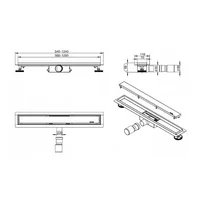 Set rigola pentru dus plus capac 100 cm Balneo Decor Next Drops inox periat picture - 2